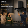 KAMFX ELYN PLUS 60 cm  T-Shape Auto Clean Kitchen Chimney for Home | 1400 m³/hr Powerful Suction | Touch & Motion Sensor Control | Auto Clean | Filterless Technology | 3 Speed | LED Light | Large Oil Collector | - Image 8