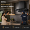 KAMFX ELYN PRO 60 cm T-Shape Auto Clean BLDC Kitchen Chimney for Home | 1600 m³/hr Powerful Suction | BLDC Motor | 10 Speed Control | Touch & Motion Sensor Control | Auto Clean | Filterless Technology | LED Light | Large Oil Collector - Image 8
