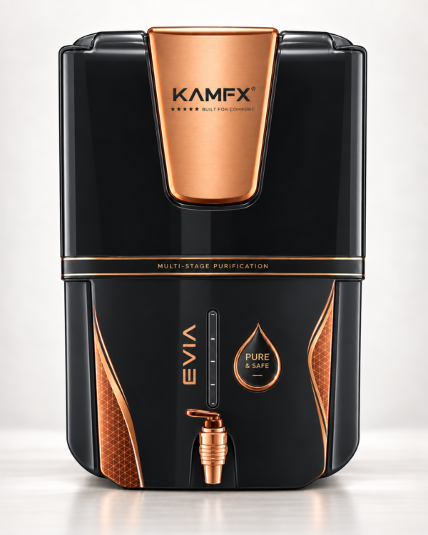 KAMFX EVIA 8 Stage BK RO+UV+UF Copper Alkaline Water Purifier, 12L Storage