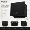 KAMFX FRDM 60 cm Designer Ductless Auto Clean Kitchen Chimney for Home | 1400 m³/hr Powerful Suction | No External Duct Pipe Required | Touch & Motion Sensor Control | Auto Clean | Baffle Filter | 3 Speed | Metal Oil Collector | LED Light - Image 8