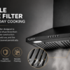 KAMFX KLEEN MINI Baffle Filter 60 cm Pyramid Kitchen Chimney | 850 m³/hr Suction | Baffle Filter | 90W Motor | 3 Speed Push Button Control | Low Noise - Image 5