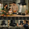 KAMFX ORVA MINI 60 cm Auto Clean Kitchen Chimney for Home ORVA MINI| 1100 m³/hr Suction | Touch Control | Auto Clean | Motion Sensor | Filterless | 3 Speed Control | LED Light | Compact Design - Image 6