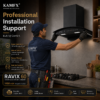 KAMFX RAVIX 60 cm Curve Glass Auto Clean Kitchen Chimney for Home | 1450 m³/hr Powerful Suction | Touch & Motion Sensor Control | Auto Clean | Filterless Technology | Powerful Copper Motor | Large Metal Blower | Metal Oil Collector - Image 8