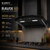 KAMFX RAVIX 60 cm Curve Glass Auto Clean Kitchen Chimney for Home | 1450 m³/hr Powerful Suction | Touch & Motion Sensor Control | Auto Clean | Filterless Technology | Powerful Copper Motor | Large Metal Blower | Metal Oil Collector - Image 5