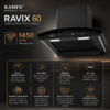 KAMFX RAVIX 60 cm Curve Glass Auto Clean Kitchen Chimney for Home | 1450 m³/hr Powerful Suction | Touch & Motion Sensor Control | Auto Clean | Filterless Technology | Powerful Copper Motor | Large Metal Blower | Metal Oil Collector - Image 6