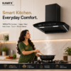 KAMFX RAVIX 60 cm Curve Glass Auto Clean Kitchen Chimney for Home | 1450 m³/hr Powerful Suction | Touch & Motion Sensor Control | Auto Clean | Filterless Technology | Powerful Copper Motor | Large Metal Blower | Metal Oil Collector - Image 7