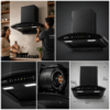 KAMFX RAVIX PLUS 60 cm Curve Glass Kitchen Chimney for Home | 1450 m³/hr Powerful Suction | Touch & Motion Sensor Control | Auto Clean | Filterless Technology | Powerful Copper Motor | Large Plastic Blower | Metal Oil Collector - Image 5