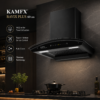KAMFX RAVIX PLUS 60 cm Curve Glass Kitchen Chimney for Home | 1450 m³/hr Powerful Suction | Touch & Motion Sensor Control | Auto Clean | Filterless Technology | Powerful Copper Motor | Large Plastic Blower | Metal Oil Collector - Image 6