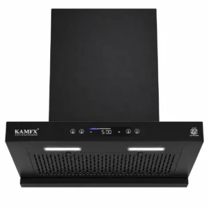 KAMFX ELYN PRO 60 cm T-Shape Auto Clean BLDC Kitchen Chimney for Home | 1600 m³/hr Powerful Suction | BLDC Motor | 10 Speed Control | Touch & Motion Sensor Control | Auto Clean | Filterless Technology | LED Light | Large Oil Collector
