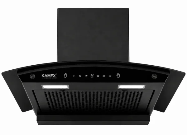 KAMFX ORVA 60 cm Auto Clean Kitchen Chimney for Home | 1400 m³/hr Powerful Suction | Touch & Motion Sensor Control | Auto Clean | Filterless Technology | 3 Speed | LED Light | Large Oil Collector