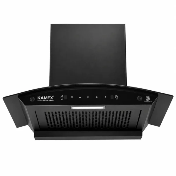 KAMFX ORVA MINI 60 cm Auto Clean Kitchen Chimney for Home ORVA MINI| 1100 m³/hr Suction | Touch Control | Auto Clean | Motion Sensor | Filterless | 3 Speed Control | LED Light | Compact Design